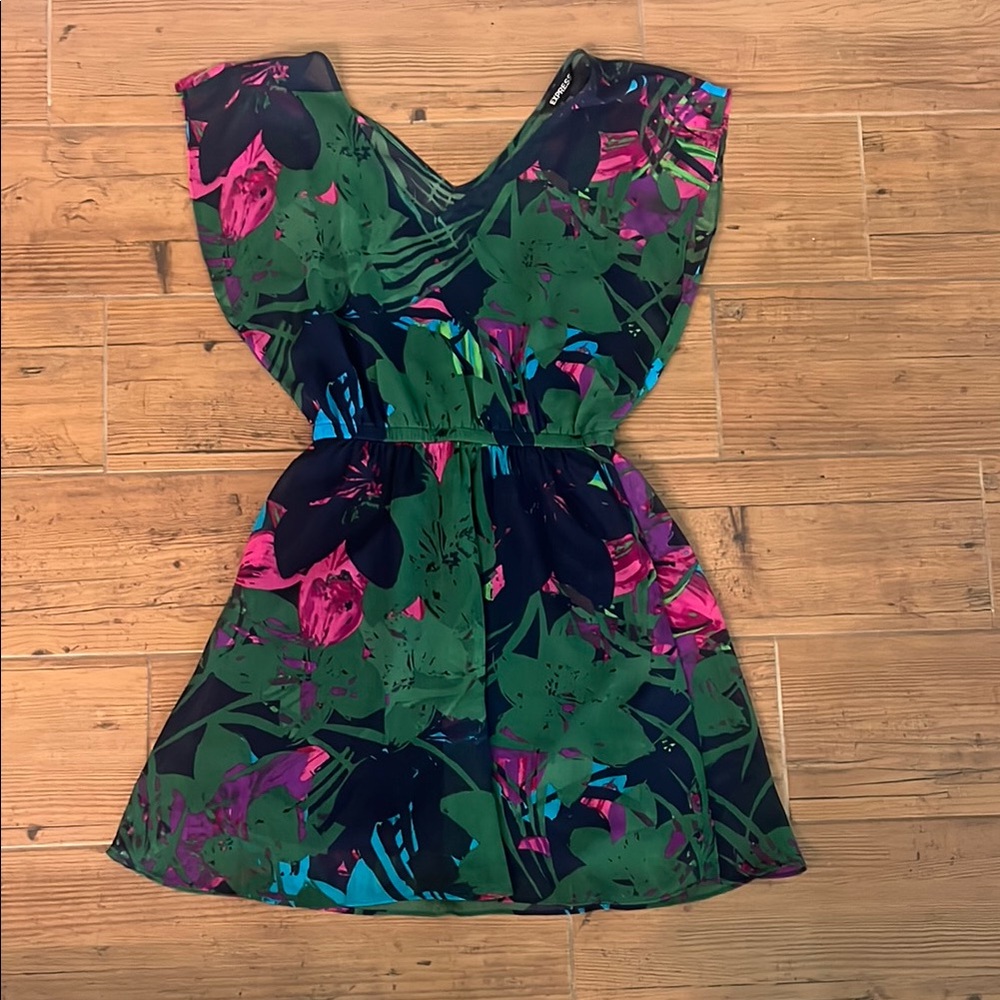Express Tropical Floral Mini Dress - Size S/P
